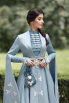Light Blue Muslim Wedding Dresses Luxury Beads Noivas ZW802
