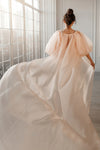 Blush Pink Sleeved Wedding Cape Puff Sleeves DJ154