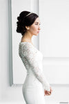 Long Sleeve Lace Elegant Bridal Gowns