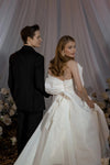 Taffeta A Line Wedding Dresses Side Split Special Cut Noivas ZW752