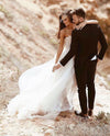 Sweetheart A Line Long Tulle Wedding Dresses TB1431