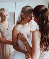 Long Train Backless Lace Tulle Wedding Dress TB1423