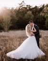V Back Long Simple A Line Wedding Dress TB1420