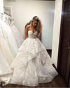 Tiered Lace Flowers Wedding Dresses TB1409