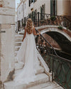 Bohemian Long A Line Backless Wedding Dresses TB1411