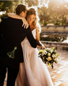 Simple A Line V Neck Summer Bohemian Wedding Dresses TB1404