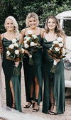 Gark Green Long Simple Bridesmaid Dresses TB1393