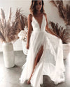 V Neck Summer Bohemian Lace Engagement Wedding Dress TB1394
