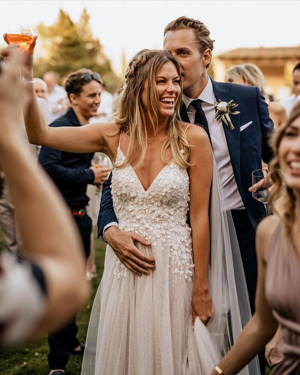 Bohemian Lace Engagement Registration Wedding Dress TB1392