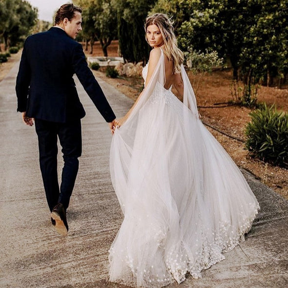 Bohemian Lace Engagement Registration Wedding Dress TB1392