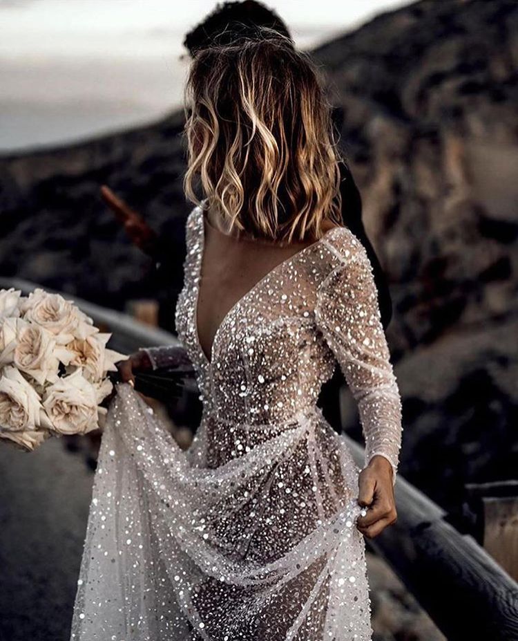Bohemian Sparkly Sequined Luxury Wedding Dresses ZW209 - Bohemian Sparkly Sequined Luxury Wedding Dresses ZW209 -