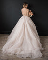 Long Sleeves Beads Ball Gown Tulle Wedding Dresses