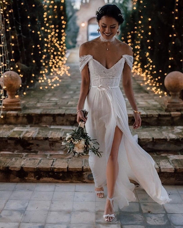 Bohemian Wedding Dresses Chiffon Long Beach Gown TANYA BRIDAL Bohemian Wedding Dresses Chiffon Long Beach Gown TANYA BRIDAL