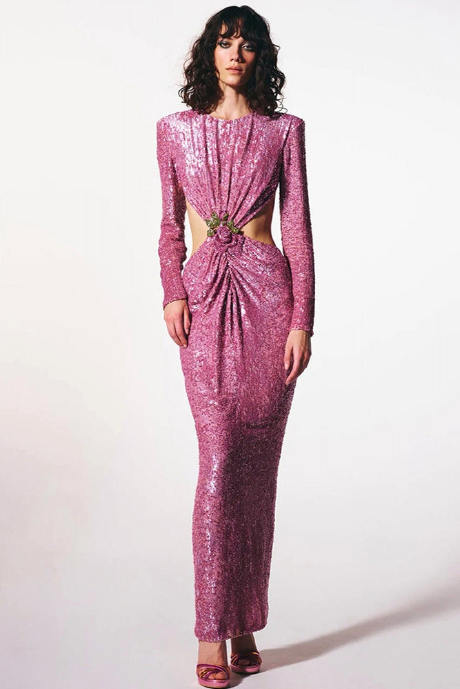 Bling Bling Sequins Rose Pink Sexy Prom Dresses TANYA BRIDAL Bling Bling Sequins Rose Pink Sexy Prom Dresses TANYA BRIDAL
