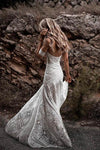 Off The Shoulder Sweetheart Long Lace Sheath Wedding Dress