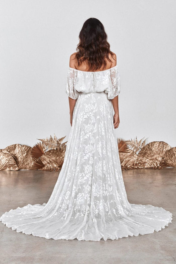 Lace Wedding Dress Boho Dreamy Two Pieces A Line Bridal Dress LTDZ290