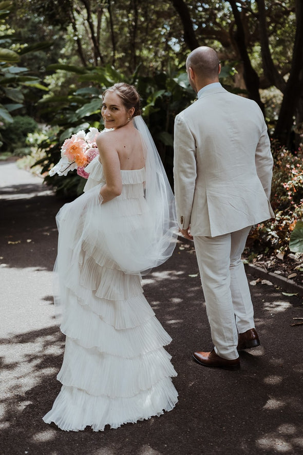 Tiered Ruffles A Line Sweety Wedding Bridal Dress