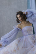 Detachable Tulle Sleeves Cuffed With Simple Tie Billowing DG202