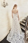 Romantic 3D Flower Lace Wedding Dresses With Detachable Tulle Bolero ZW954