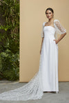 Breathtaking Embroidered Dots Ruffles Bridal Outfit Charming Wedding Cape DJ155