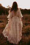 Free-Spirited V-Neck Backless Pregnant Wedding Dresses Changeable Waist Boho Beach Noivas ZW532
