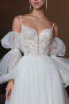Two Layers Tulle Puffy Long Removeable Wedding Sleeves DG237