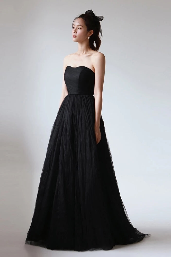 Sweetheart Black Tulle Wedding Dresses Lace Up Back DW703 TANYA BRIDAL Sweetheart Black Tulle Wedding Dresses Lace Up Back DW703 TANYA BRIDAL