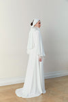 Muslim Wedding Dresses Arabic Long Sleeves With Feathers