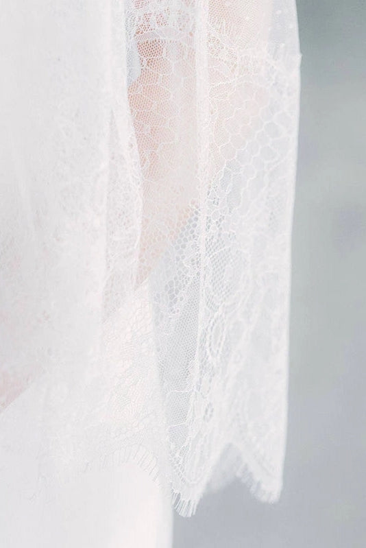 Bridal Veil Point Romantic Fingertip Lace Wedding Dotted Veils Without Comb DV026