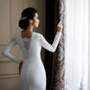 Modest Mermaid Wedding Dresses Lace Appliqued