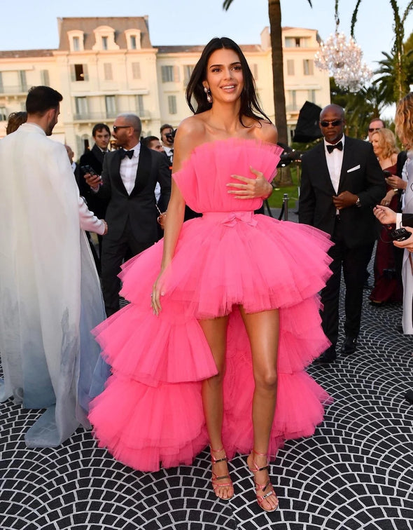 Fuchsia High Low Tulle Fashion Prom Dress