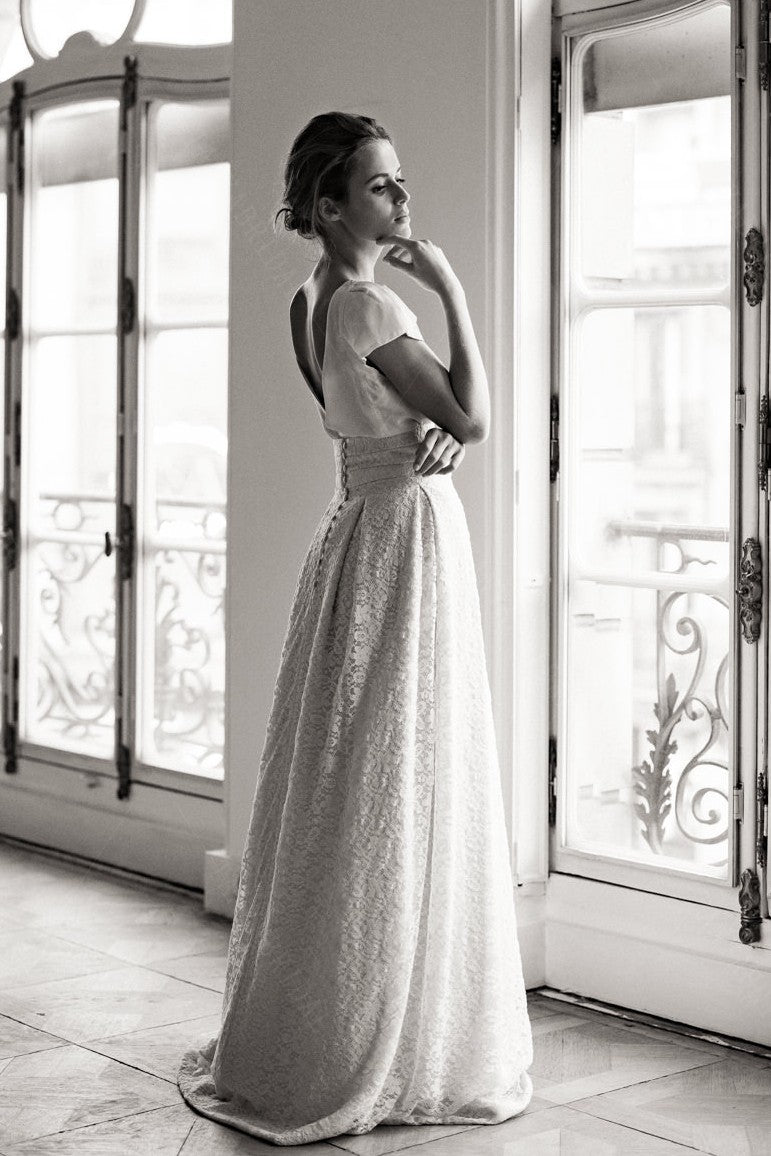 Cap Sleeve O-Neck Wedding Dresses Lace Backless Boho Noivas ZW804 TANYA BRIDAL Cap Sleeve O-Neck Wedding Dresses Lace Backless Boho Noivas ZW804 TANYA BRIDAL