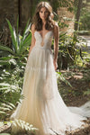 Deep V-Neck A Line Wedding Dresses Soft France Lace ZW955