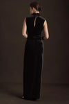 Black High Neck Long Slit Formal Evening Dress