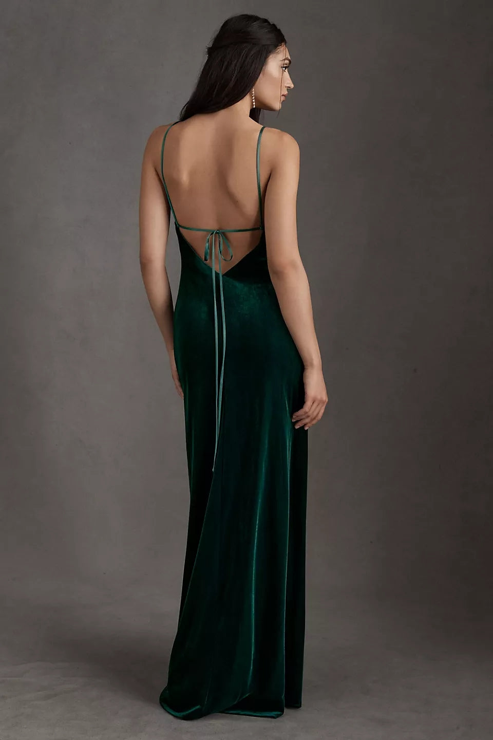 Dark Green V Neck Backless Velvet Bridesmaid Dresses TANYA BRIDAL Dark Green V Neck Backless Velvet Bridesmaid Dresses TANYA BRIDAL