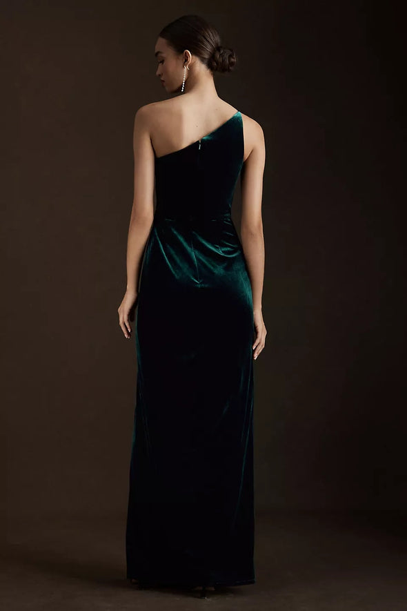 Holly One-Shoulder Velvet Dress