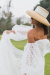 Big Polka Dot Flocked Tulle Wedding Detachable Sleeve DG195