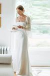 Mermaid Simple Square Neckline Backless Wedding Dresses ZW759