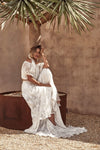 Lace Wedding Dress Boho Dreamy Two Pieces A Line Bridal Dress LTDZ290