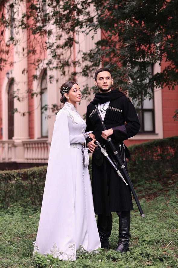 Long Sleeve High Collar Light Lavender Muslim Wedding Dresses Noivas ZW803