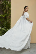 Bridal Outfit Open Front See-Through Wedding Long Cape Chic DJ150