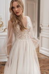 Bohemian Lace V Neck New Wedding Dresses