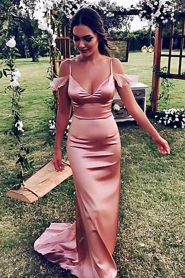 Blush Pink Sexy Evening Dresses Mermaid Formal Gown
