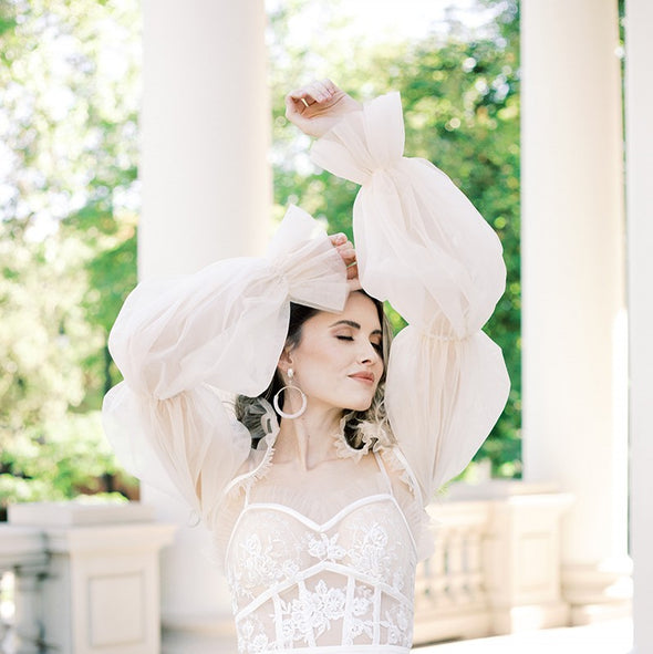 New Arrival Elegant Puff Sleeves Wedding Jackets Accessories DQG1243