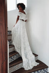 Lace Wedding Dress Boho Dreamy Two Pieces A Line Bridal Dress LTDZ290