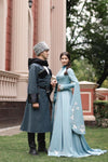 Light Blue Muslim Wedding Dresses Luxury Beads Noivas ZW802