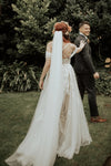 Off The Shoulder Lace A Line Wedding Dresses ZW668