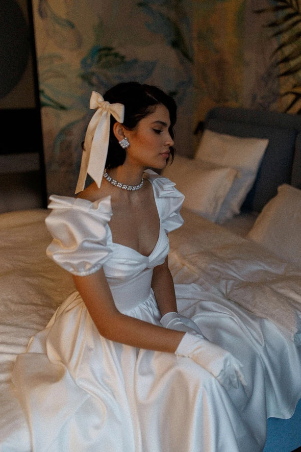 Elegant France A Line Simple Wedding Dress