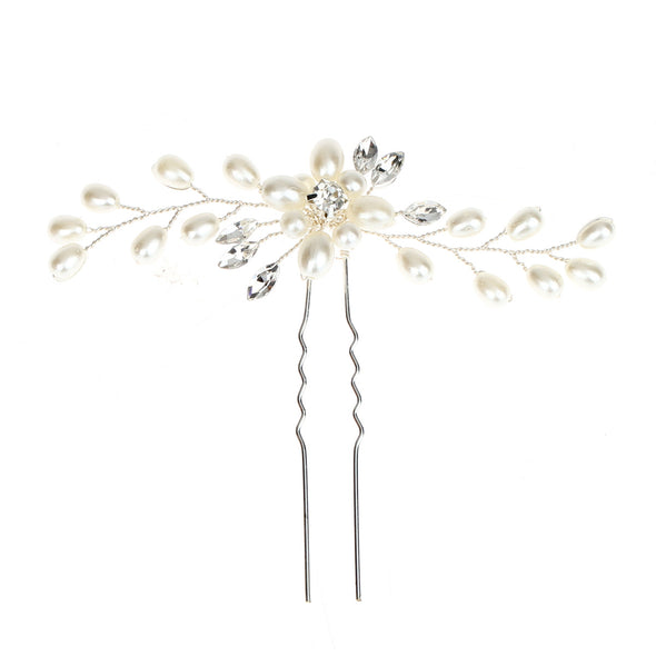Bride Pearl Crystal Hairpin U-shaped Clip Wedding Headdress Hair Accessories SPF020