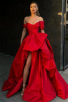 Red Prom Dresses Short Front Long Back Fashion Party Gown